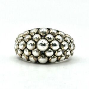 Lagos Signature Caviar Sterling Silver Beaded Ring Size 7